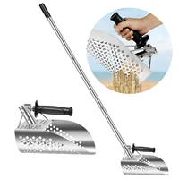 Long Handle Sand Scoop Heavy Duty Stainless Steel Metal Detecting Sand Scoop with Long Handle for Underwater Treasure Hunting 1