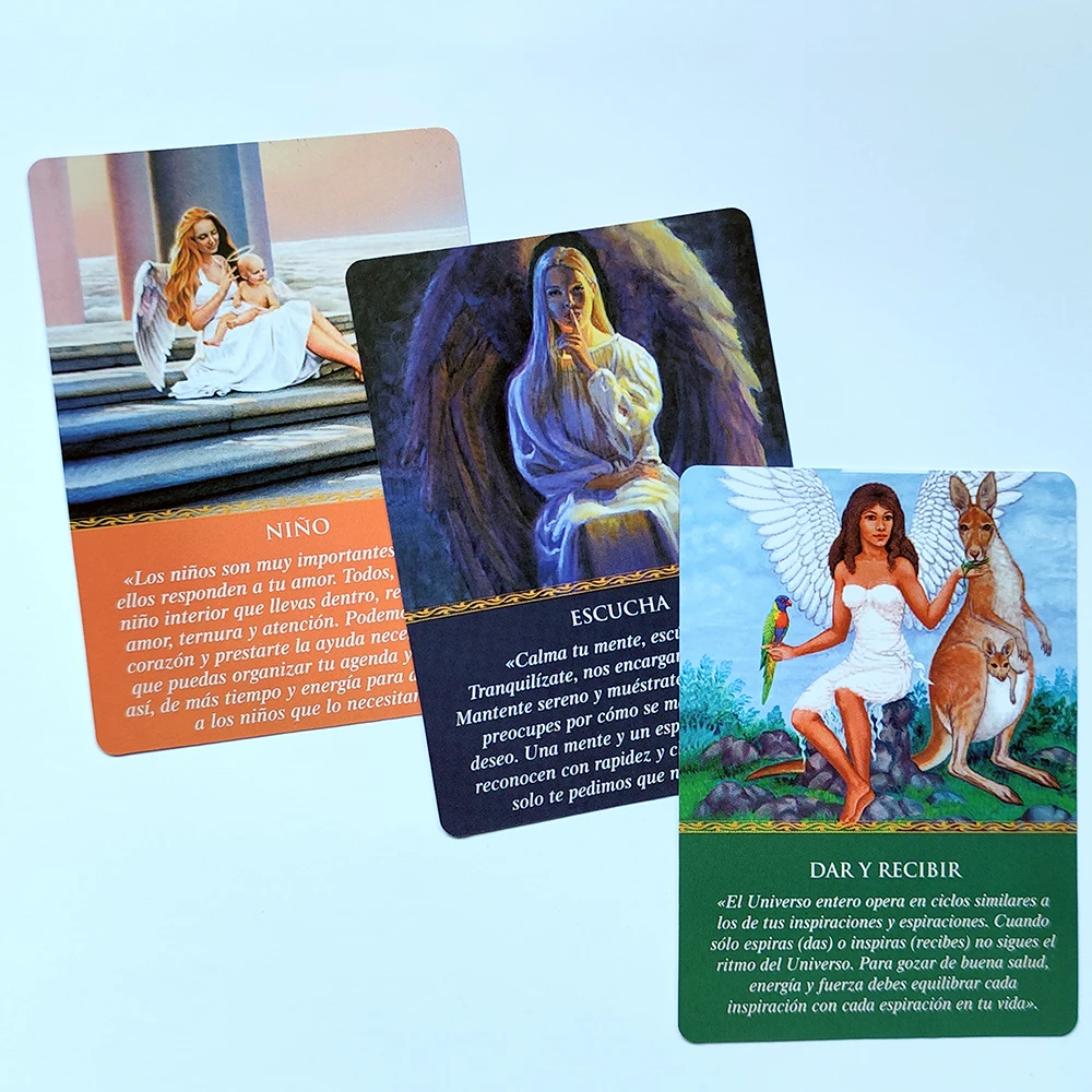 Spanish Version Daily Guidance From Your Angels Oracle 44 Cards Deck 10.4*7.4cm  Fate Divination Tarot Board Playing Game 5