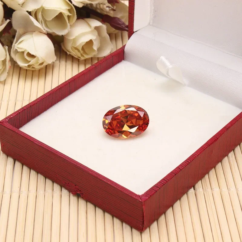 13x18MM 18.38CT Unheated Champagne Sapphire Diamond Oval Cut Loose Gemstone Diamond Jewelry Wedding Decorative Crafts 4