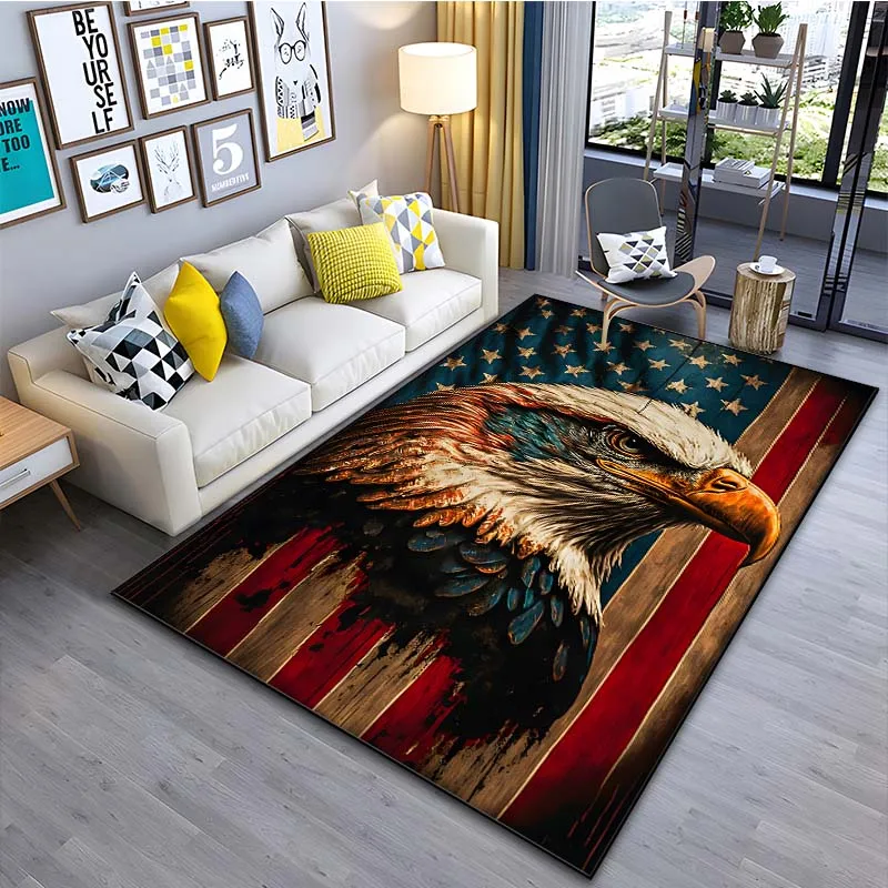 

USA Bald Eagle Pattern Floor Rug 15 Sizes Living Room Bedroom Bedside Bathroom Floor Mat Area Rug Cloakroom Carpets Home Decor