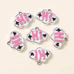Set of 10 Cute and Quirky Hi Charms for Handmade Jewelry Accessories (Style 8)