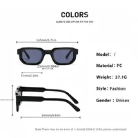 Lunettes de soleil vintage à monture rectangulaire pour femmes, 2/3 pièces, design de marque de luxe rétro, verres UV400, lunettes de soleil pour hommes 6