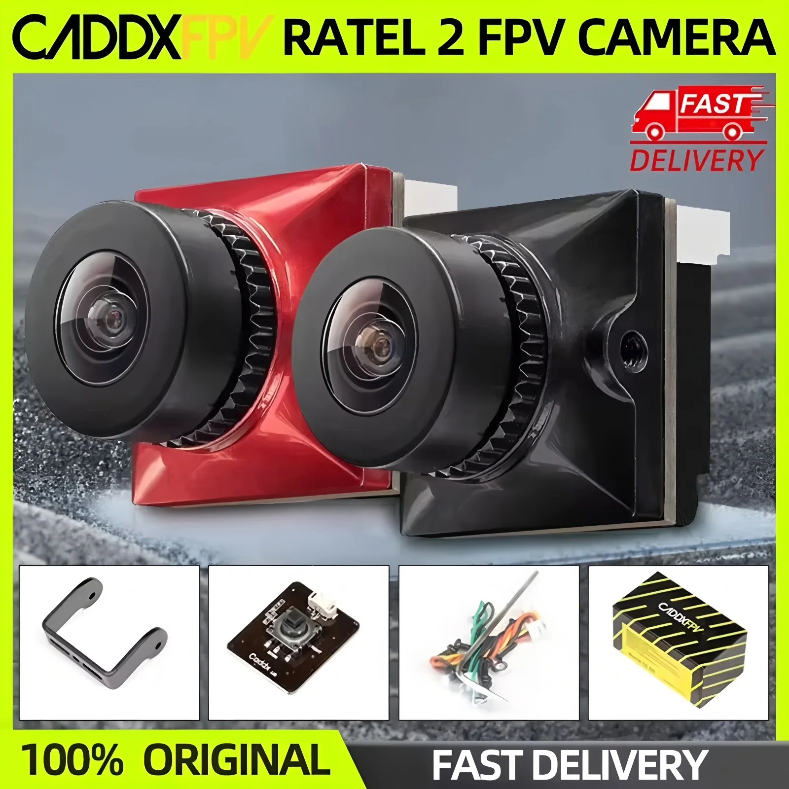 Câble USB CPD Ratel V2 pour caméra FPV branché sur un drone, transmission de données en cours.