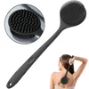 Double-Sided Silicone Back Scrubber Long Handle Body Bath Brush Shower Exfoliation Tool for Deep Cleaning Massage Skin Care 4