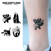 Cute black cat Temporary Tattoo,Lasts To 15 Days New Technology Magic Waterproof Semi Permanent Sticker. 1