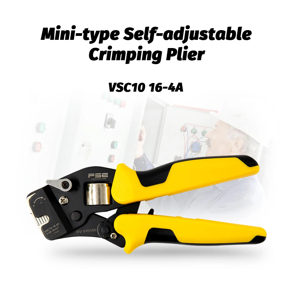 

B50 10-16-4A 0.08-16mm^2 23-5AWG Adjustable Precise Crimp Pliers Tube Bootlace Terminal Crimping Hand Tool HSC10-16-4A