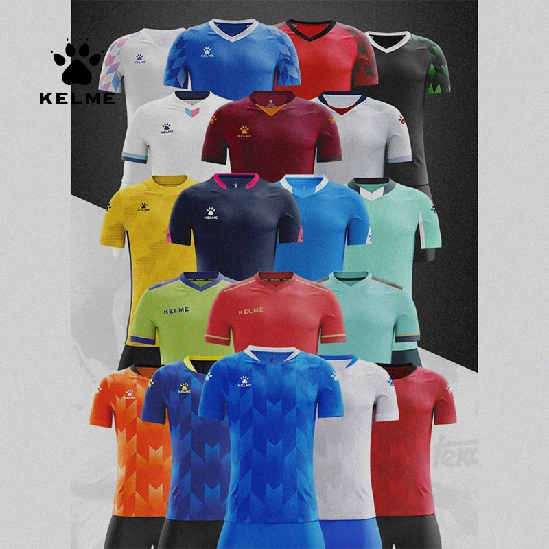KELME-맞춤형 축구 유니폼 정장, 남성용 반팔 트레이닝 매치 팀 유니폼 9251ZB1001-1