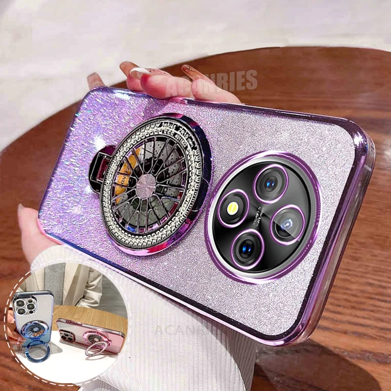 Luxury Plating Rotate Stand Holder Silicone Case - Reno Series
