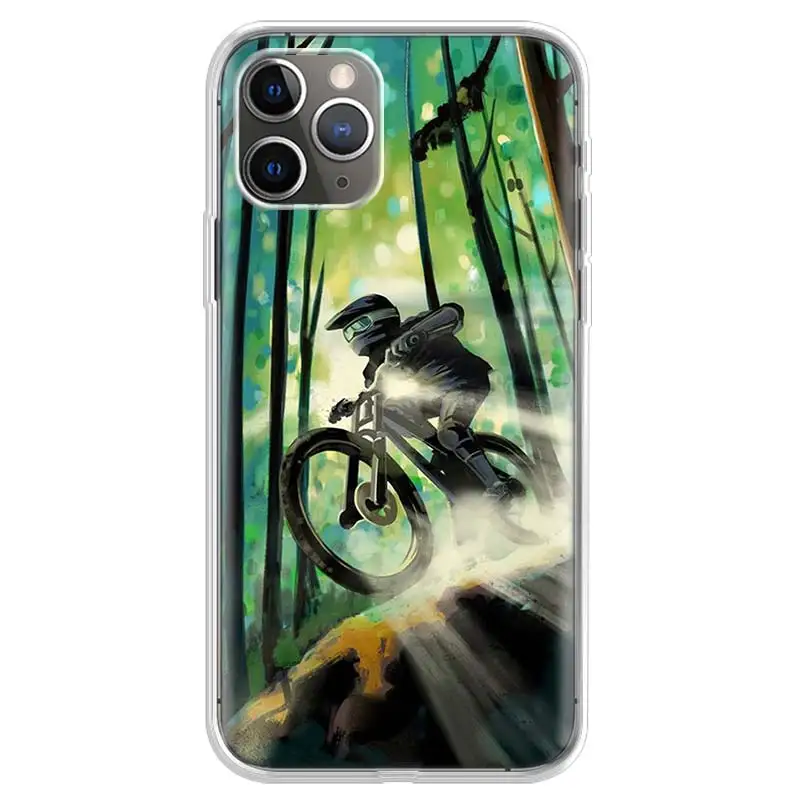 Mountain Bike Adventure Pattern Soft TPU Phone Case