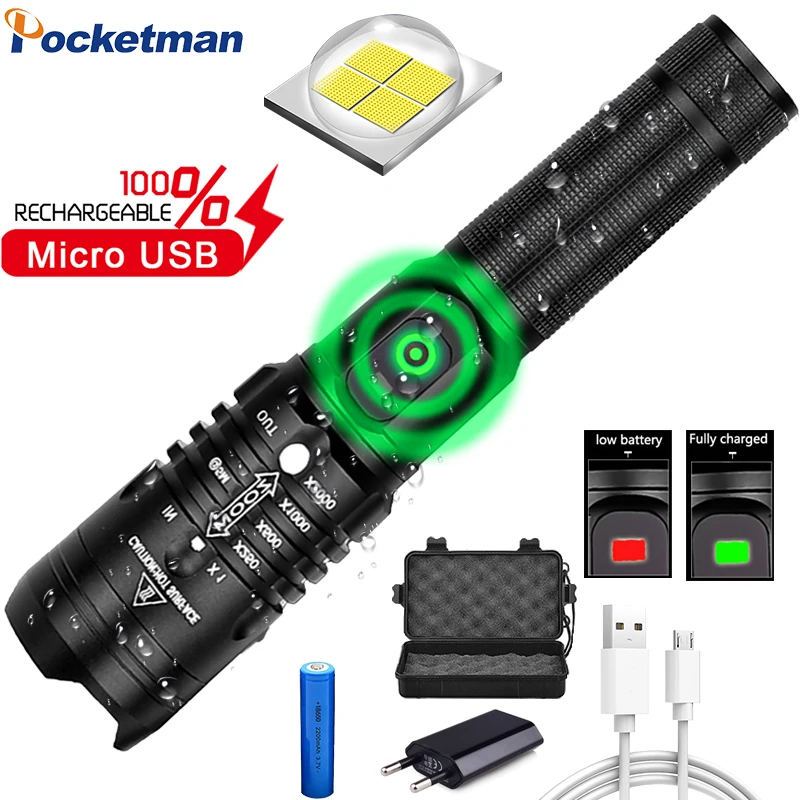 

Xhp50.2 Most Powerful Usb Led Flashlight 6500lumens Hiking Torch Zoomable Lantern 18650 Best Camping Fishing Hunting Lamp