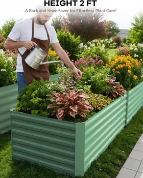 Galvanized Raised Garden Bed Kit, 8x4x2ft 1
