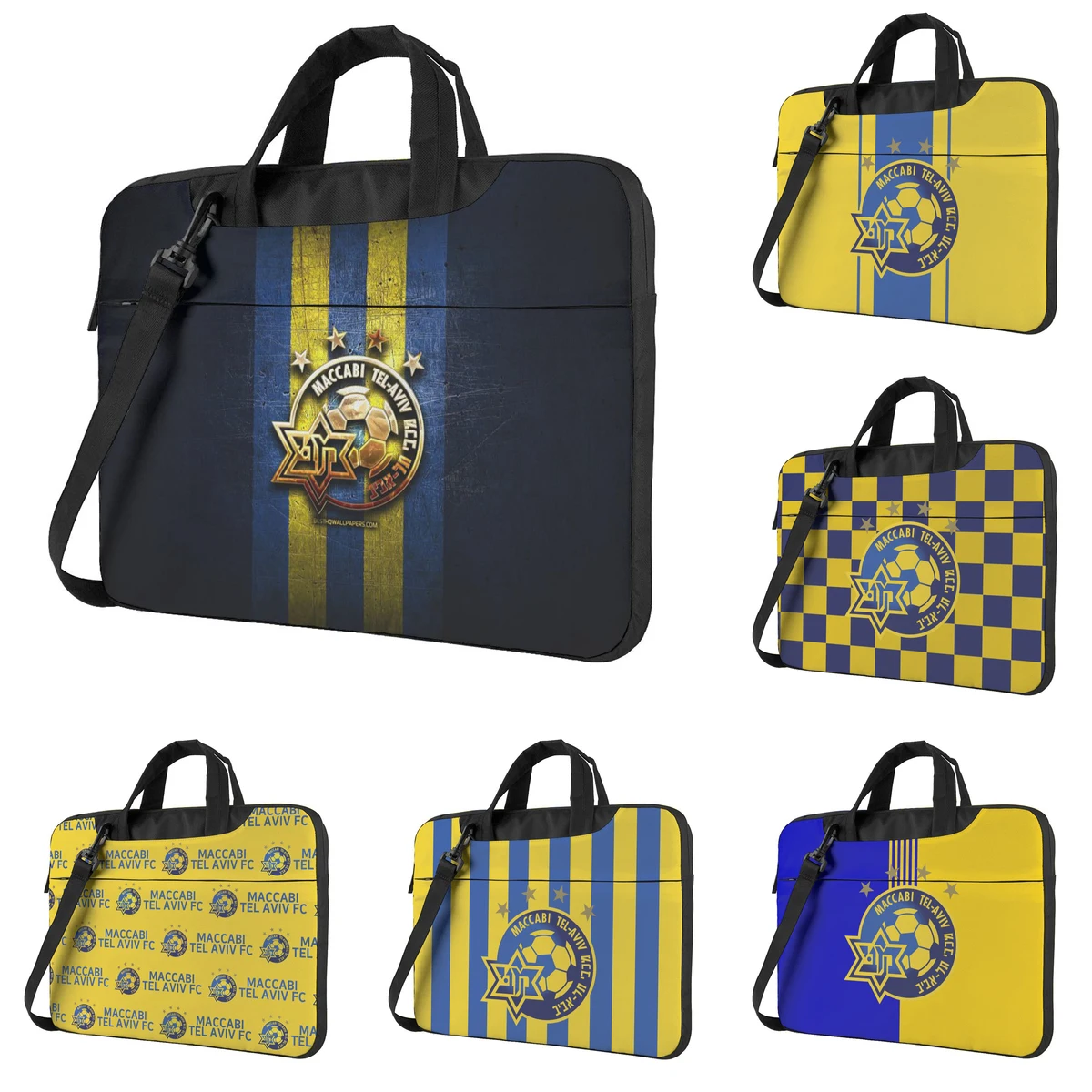Тонкая дизайнерская сумка для ноутбука Maccabi Tel AV FC работы и деловых поездок из