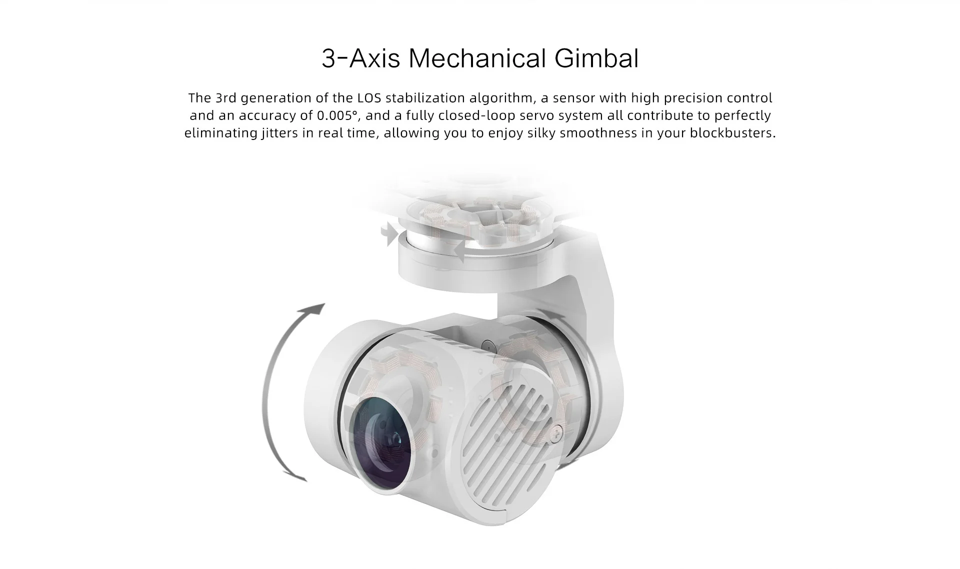 FIMI X8se 2022 V2 Drone, 3rd generation of LOS stabilization algorithm, sensor and closed-loop serv