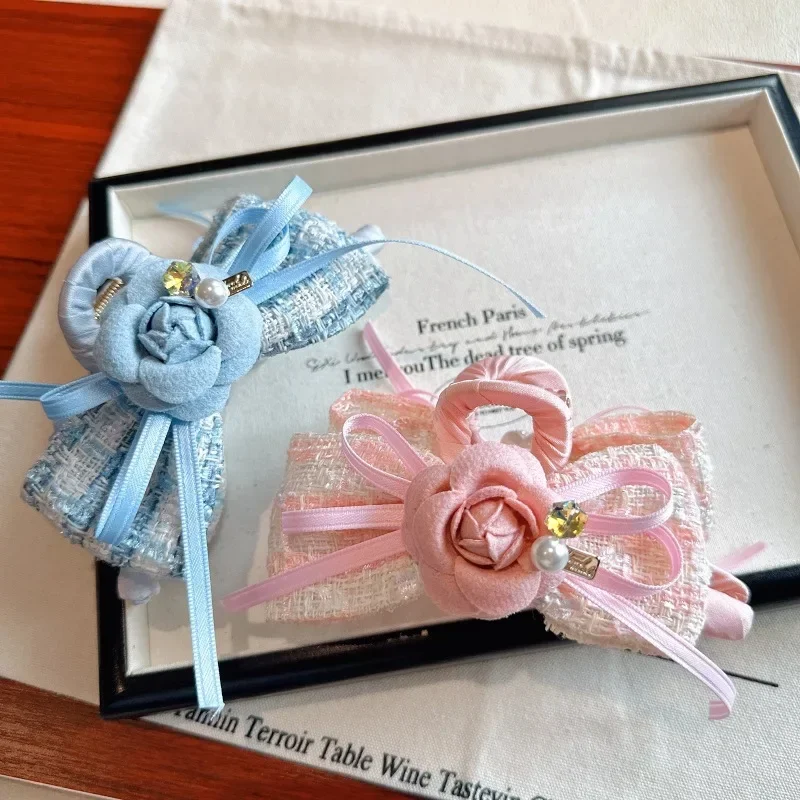 

New Cute Girl Simple Hair Claws Fabric Camellia Bow Hair Clips for Women Fashion Hair Accessories