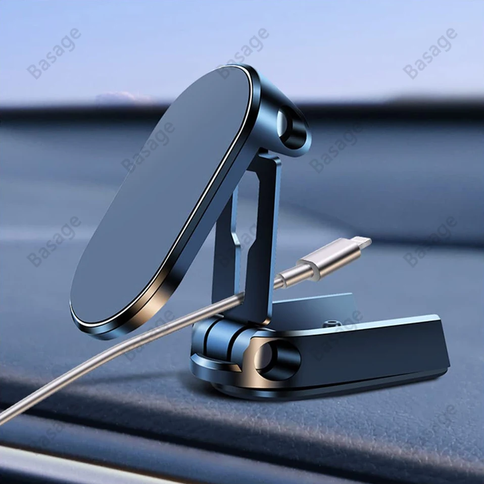 

Вращающийся на 720 градусов металлический магнитный автомобильный держатель для телефона, складная универсальная подставка для телефона, магнитное крепление на вентиляционное отверстие, поддержка GPS для iPhone 14