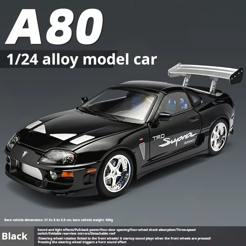 Premium Diecast Alloy Car with Openable Doors, Sound & Light Features - Collectible Ornament Gift