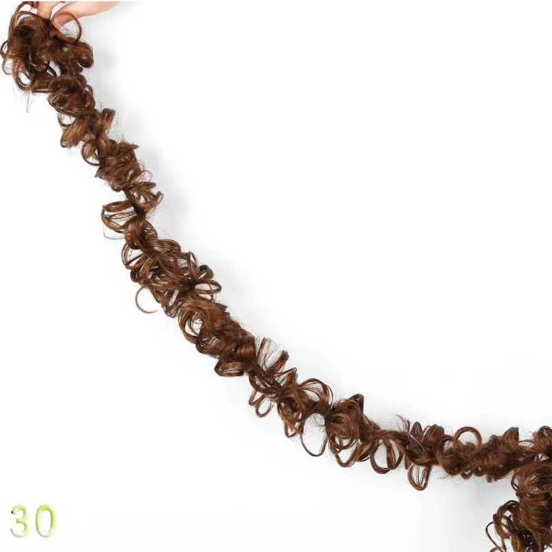 2PCS Long wig curly messy bun wrapped scrunchie elastic rubber headband