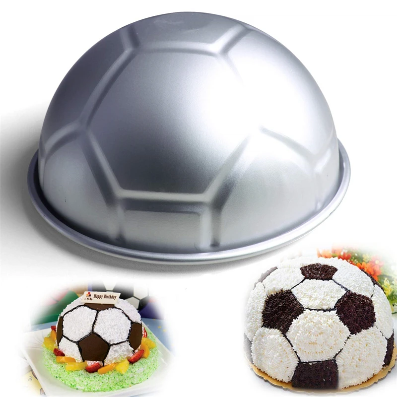 Football Cake Pan Aluminum 15/20CM 3D Lagre Half Soccer Ball Football