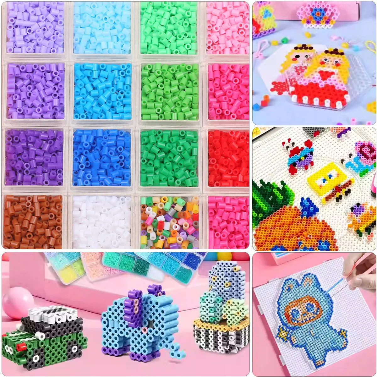 2.6mm 25G/50G 퓨전 비즈 동물 장난감 창의적인 포장 펄러 하마 비즈 쥬얼리 팔찌 만들기 DIY 액세서리