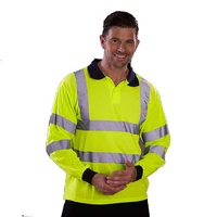 Orange Long Sleeve Reflective Safety Polo