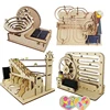 3D Wooden Puzzle DIY Assemble Mechanical Marble Run Gear Model Building Kit Steam Science Puzzles Educational Toys Gift for Kids 1