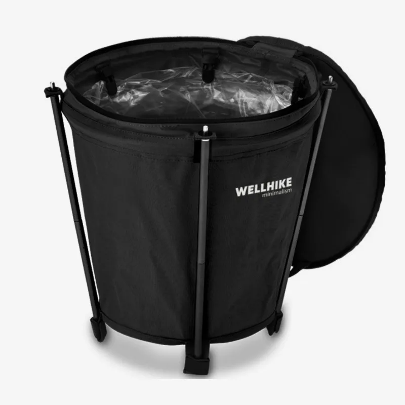 Outdoor Camping Trash Can Foldable Storage Round Bucket Self Driving Camping Barbecue Cleaning Portable Storage