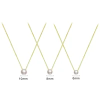 Collier avec pendentif en nacre pour femmes, en argent Sterling 925, de luxe, blanc, 6MM, 8MM, 10MM, accessoires bijoux de mariage 6