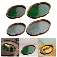 Begonia Flower Glass Tray Tea Cup Serving Platter Organizer Jewelry Organizer Tray for Party Guest Room Dining Room Event 1