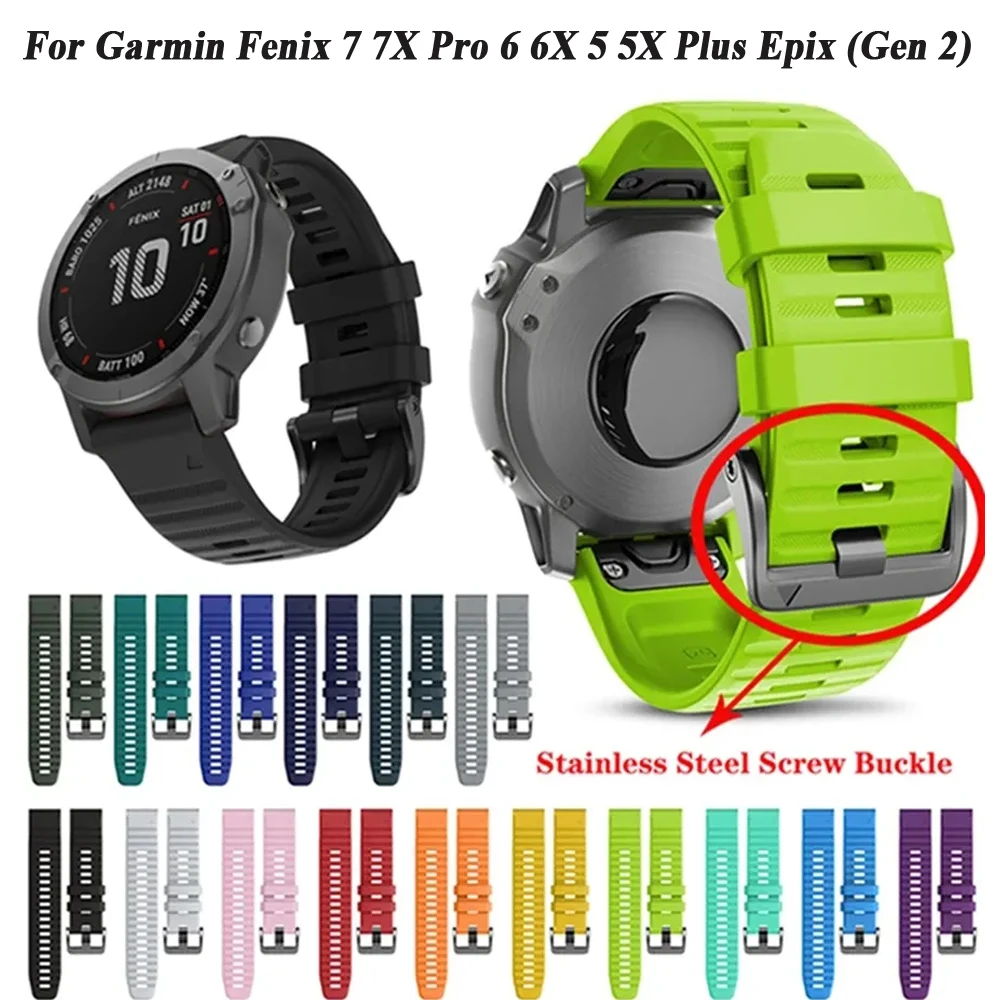 

Ремешок для наручных часов Garmin Epix Gen 2 955 945 935, силиконовый быстросъемный браслет Easyfit для Garmin Fenix 6X 7X 7 6 Pro 5X 3HR, 26 22 мм