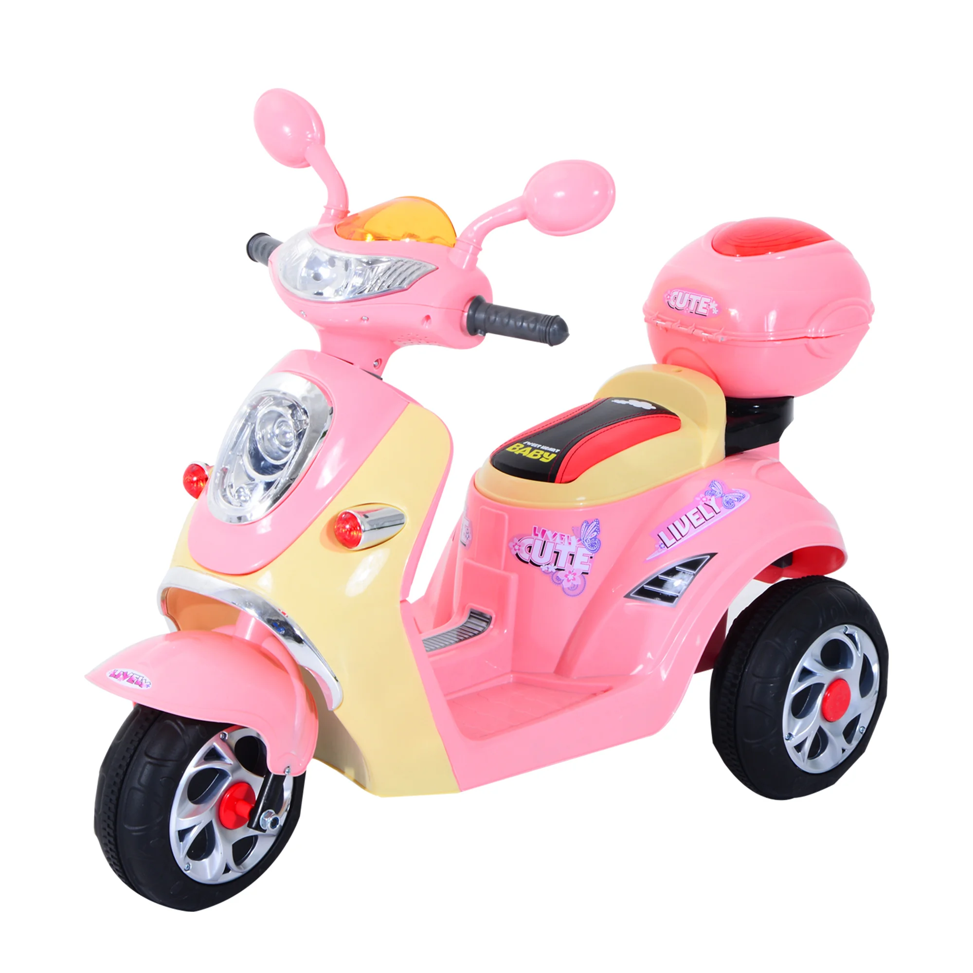motorrad kinder spielzeug HOMCOM Rosa Elektro-Motorrad für Kinder ab 3 Jahren mit Stauraum