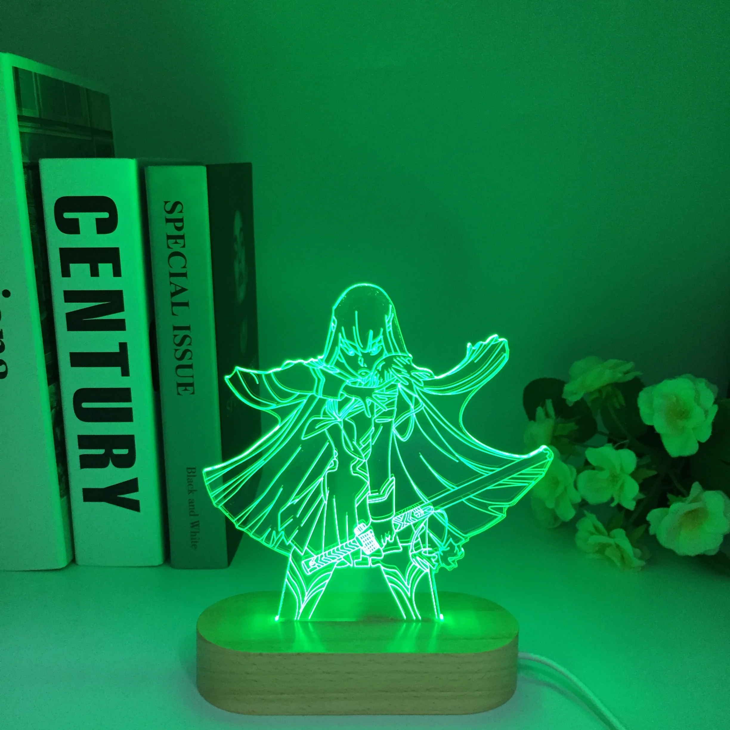 

Japanese Anime Cartoon Bedroom Wooden Led Night Light 3D Lamp Illusion Gifts Nightlight for Kids Child Toys Girls Birthday Gift
