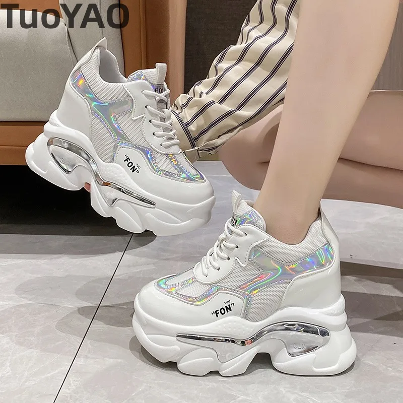 2021 Autumn Women Chunky Sneakers Breathable Mesh Casual Shoe 10cm Wedge  Heels Platform Shoes Chaussures Femme Sports Dad Shoes - Women's Vulcanize  Shoes - AliExpress