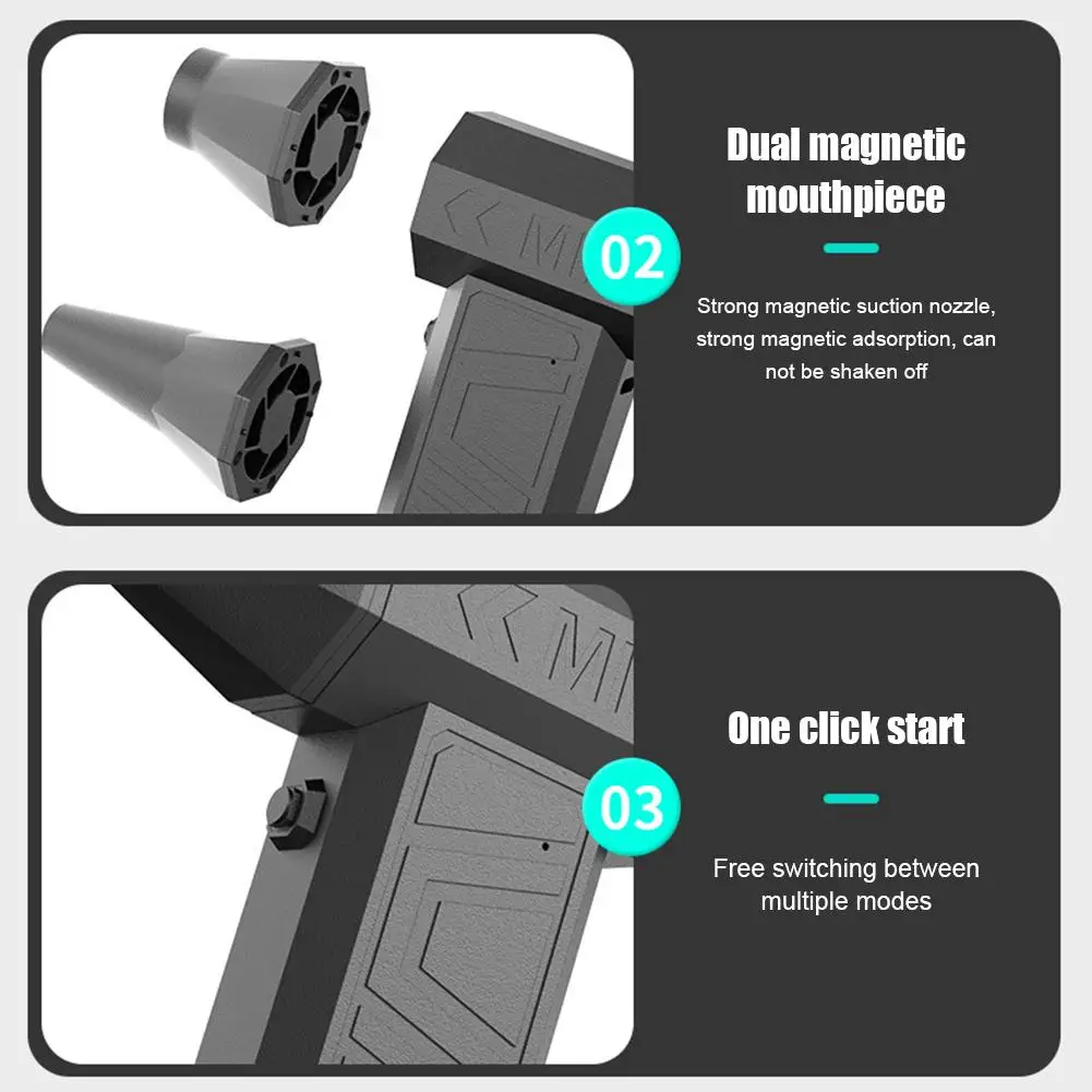 USB Rechargeable Fan Car Air Blower Brushless Motor Handheld Vacuum Cleaner 3 Speed Auto Dust Blower Tools