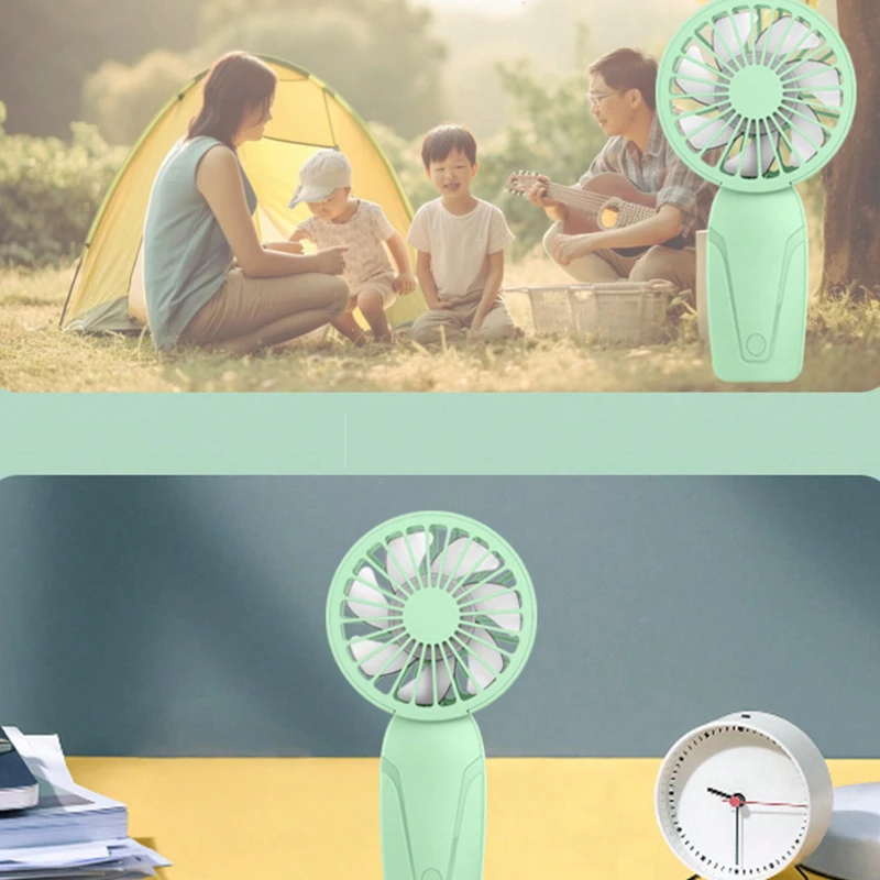 Neutral Solid Color Minimalist Style Fan-shaped Portable Mini Handheld Fan Adopts A Unique Mechanical Design with 7 Cooling Fans 6