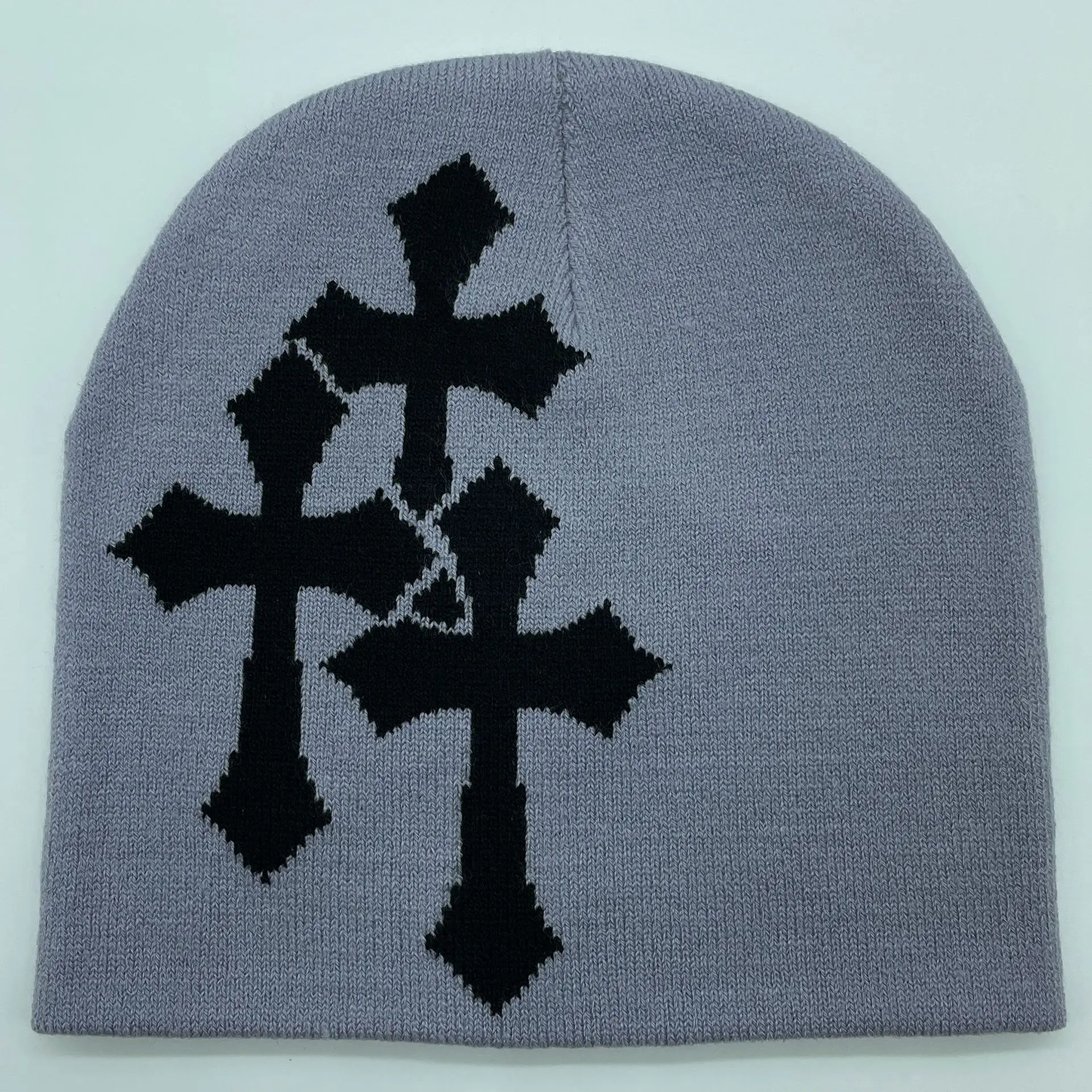 Gorro de punto Cross Hip-hop: gorro de lana estilo streetwear - true-deals-club