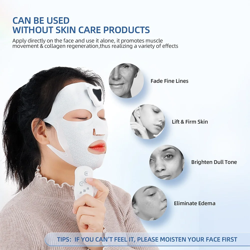 EMS Electronic Facial Mask Face Lifting Vibration Massager Face Slimming Lifting Massage Mask Anti Wrinkle Mask Remove Edema