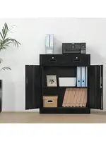 CMY Metal Storage Cabinet Locking Storage Cabinet with Two Drawers 36" H Steel Cabinet with Adjustable Shelf for Office 2