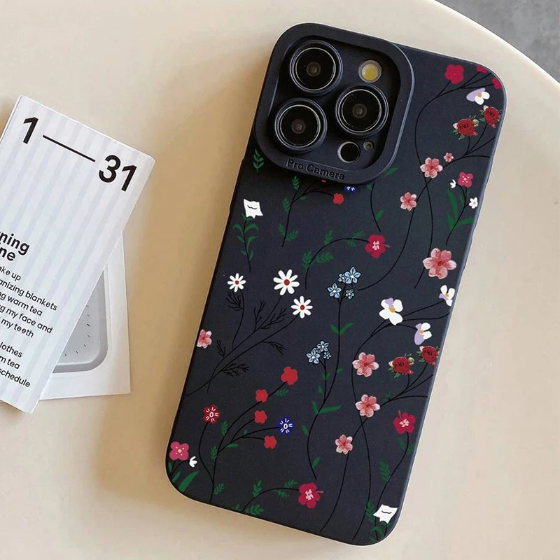 Vintage Floral Pattern Soft Silicone Phone Case Cover