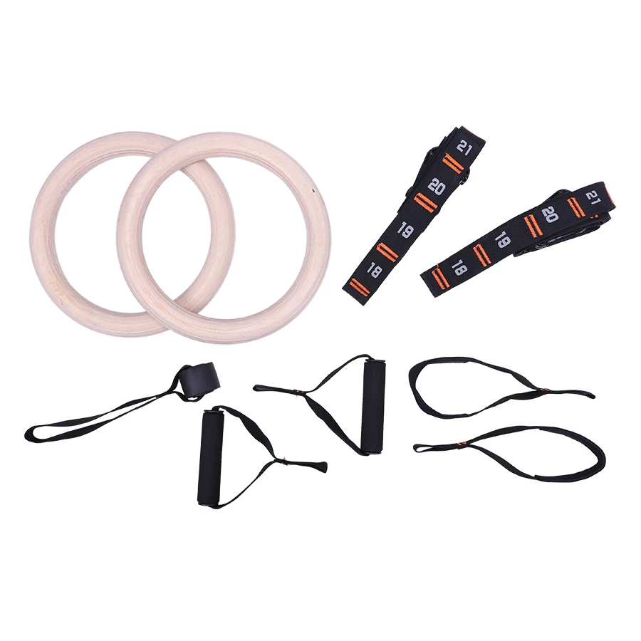 Indoor Gymnastics Fitness Rings Sports Rings Birch Set 1 set gymnastic rings
