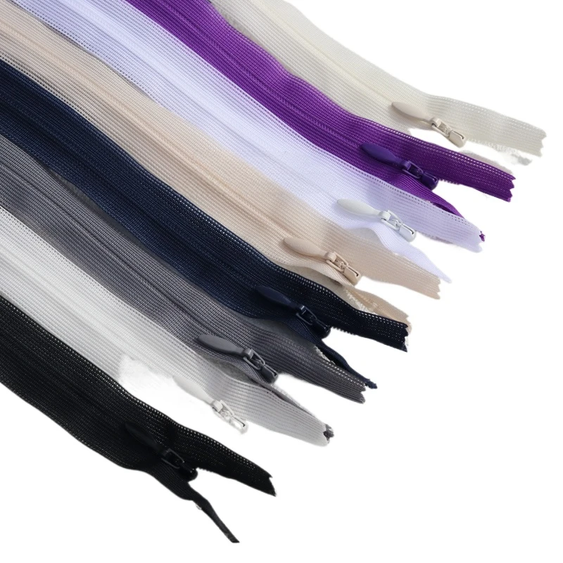 

100 шт./лот YKK 2 куб. См невидимая скрытая молния шелковая кружевная розовая синяя Закрытая тонкая женская юбка свадебное платье Швейные аксессуары для портных