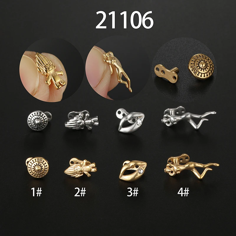 Dermal Piercing Jewelry Tops Romantic Crystal Internally Threaded