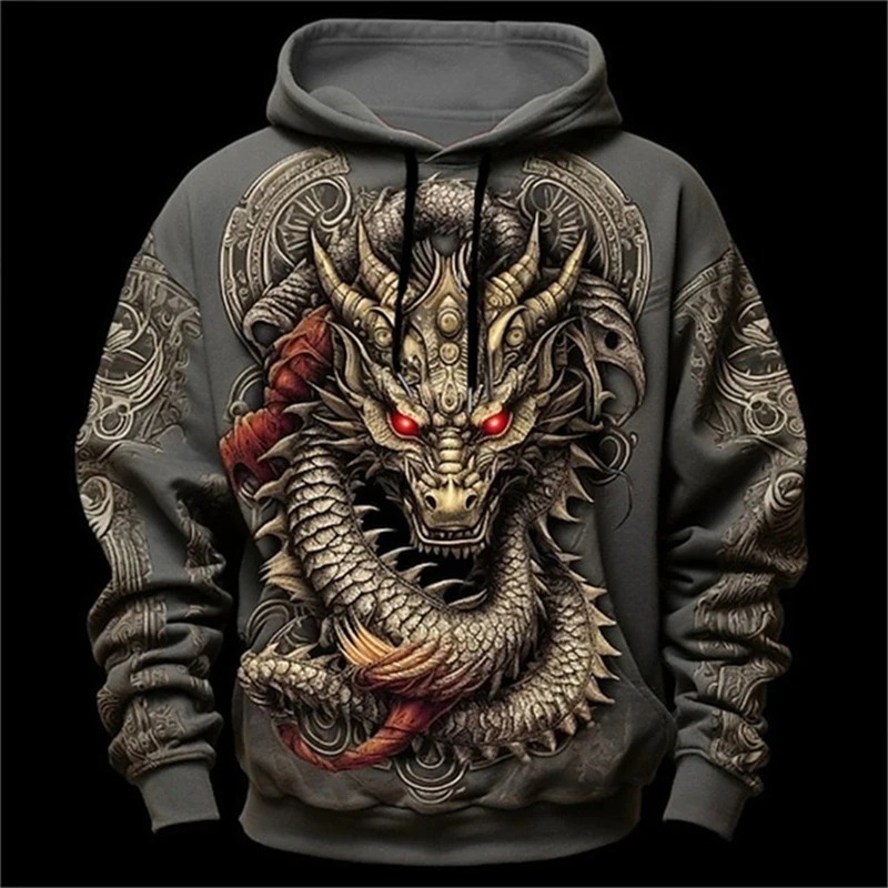 thumbnail image 1 of Sudadera con capucha con estampado de dragón chino para hombre, moda 3D, sudadera con estampado de dragón, nueva sudadera de gran tamaño estilo hip hop Harajuku, 1 of 5
