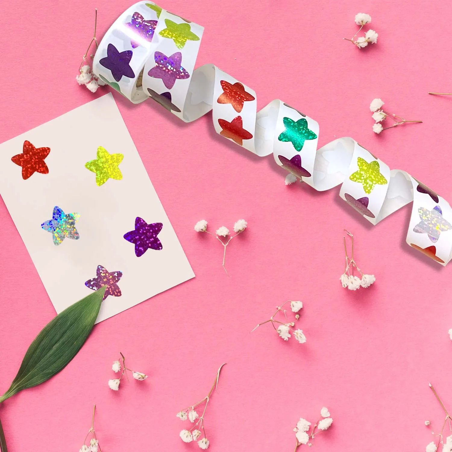 Colorful Holographic Star Stickers for Kids – Reward & Crafting Classroom Supplies for Teachers