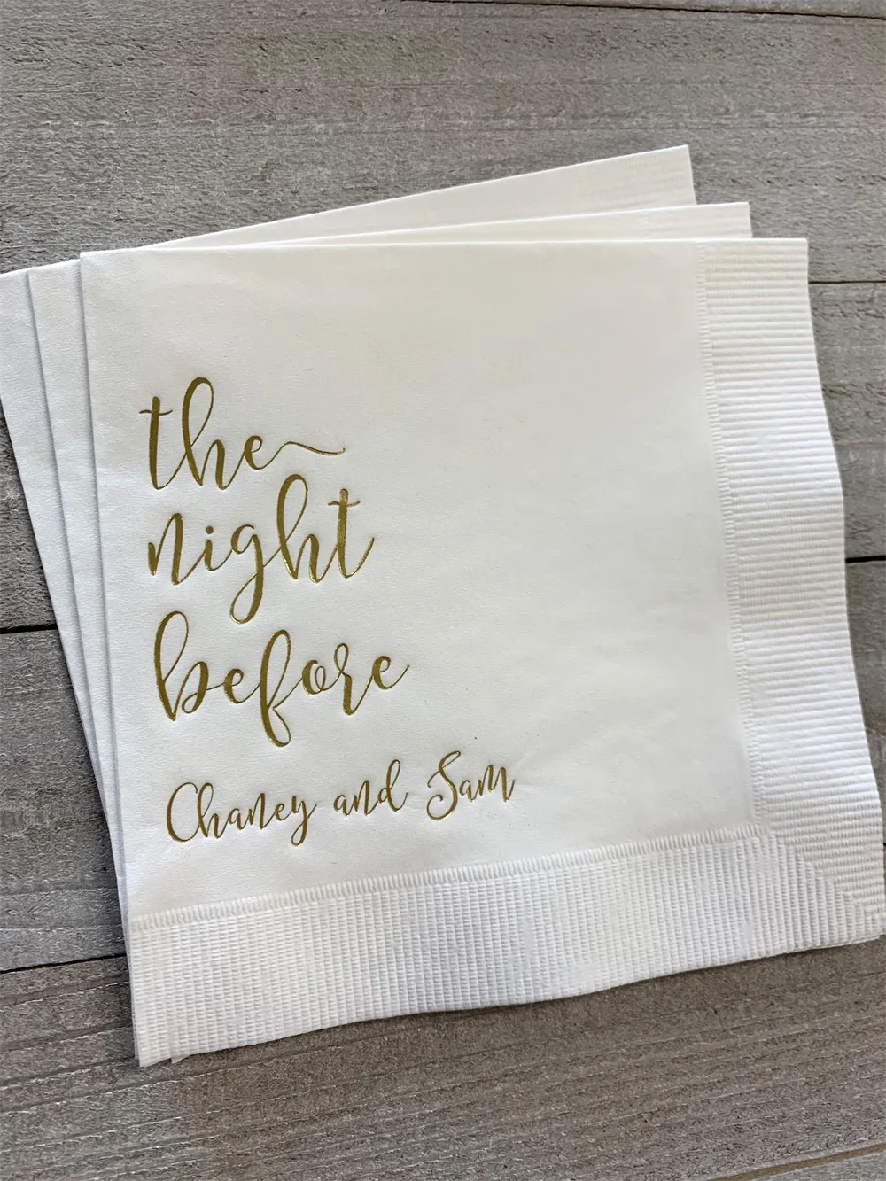 

50 Personalized Rehearsal Napkins Custom Printed The Night Before Beverage Cocktail Luncheon Dinner Guest Towel Napkins