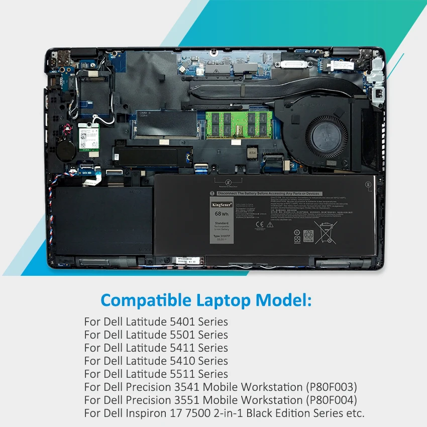 Para Dell Latitude 5401 5501 5411 5410