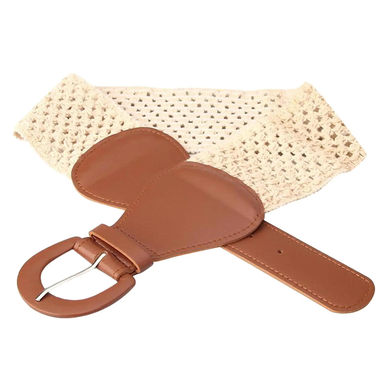 

3-6pack Elasticated Cinch Belt 3" Wide Stretch Waist Band Pin Clasp Buckle Brown