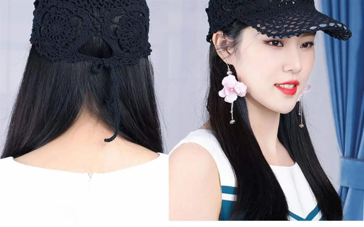 Summer Thin Hollow Hook Flower Hat Elegant Ladies Casual Peaked Cap Fashion All-match Simple Outdoor Street Sweet Baseball Caps