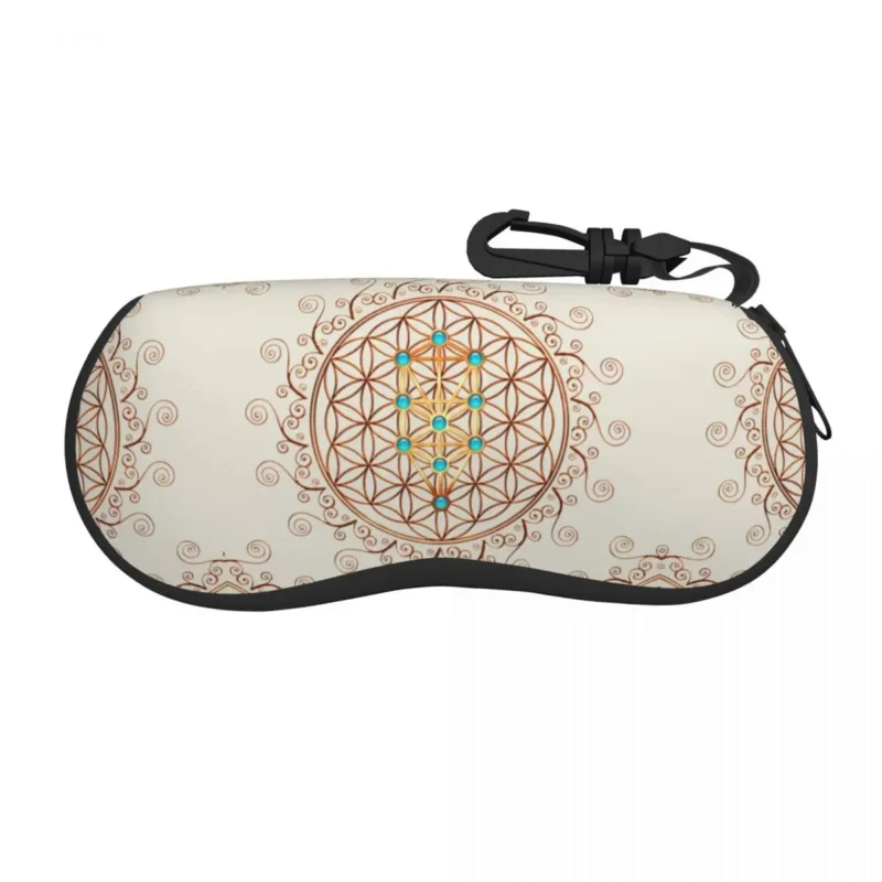 

Custom Flower Of Life Glasses Case Portable Sephiroth Sacred Geometry Mandala Shell Eyeglasses Case Sunglasses Box