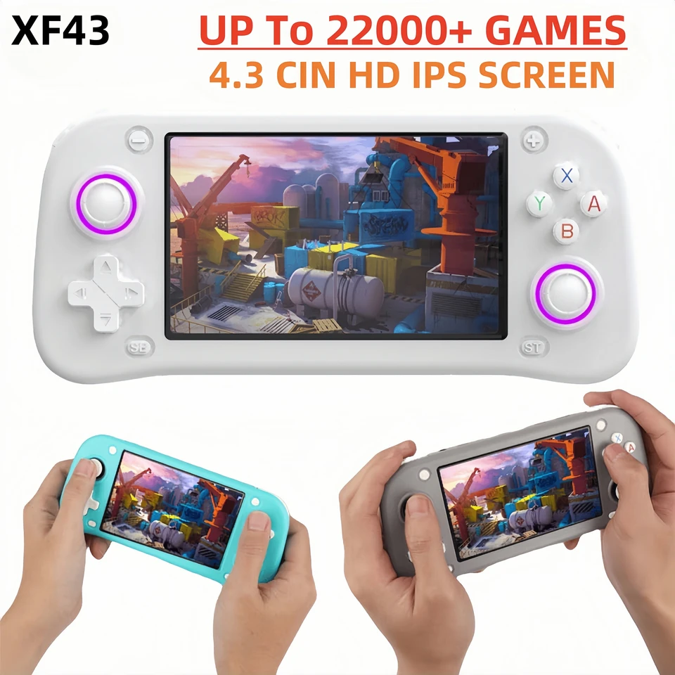 Console Portable Rétro XF43 – 15 000 Jeux, écran IPS 4,3", Batterie 3000 MAh