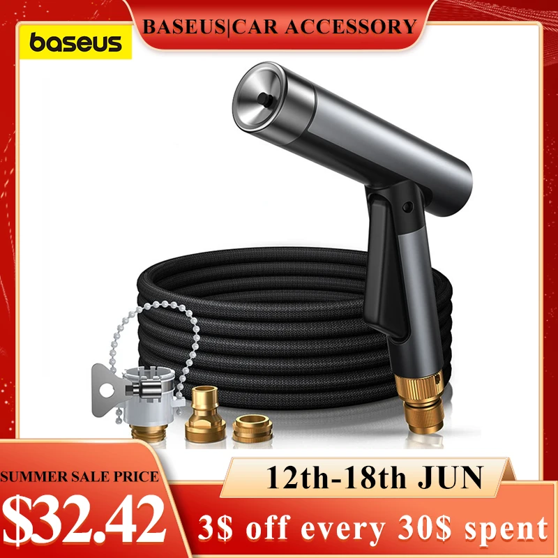 Baseus Car Washer Gun High Pressure Washer Spray Nozzle Water Gun Magic